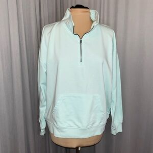 Sonoma Women's Quarter Zip Pullover Mint Green